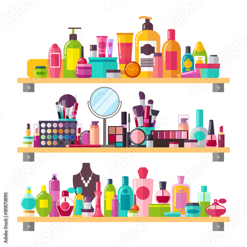 Make Up Things Icons Vector Illustration on White