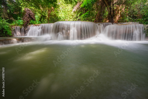 Waterfall hua mae kamin in tropical forest at Erawan national park Kanchanaburi province, Thailand © ronnachaipark