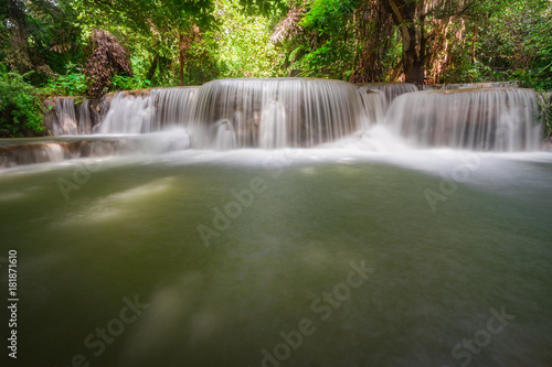 Waterfall hua mae kamin in tropical forest at Erawan national park Kanchanaburi province  Thailand