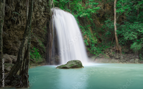 Waterfall hua mae kamin in tropical forest at Erawan national park Kanchanaburi province, Thailand