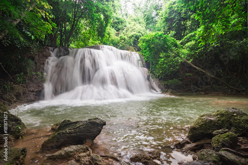 Waterfall hua mae kamin in tropical forest at Erawan national park Kanchanaburi province  Thailand