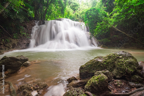 Waterfall hua mae kamin in tropical forest at Erawan national park Kanchanaburi province  Thailand
