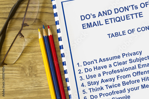 Do's and don'ts of email etiquette concept