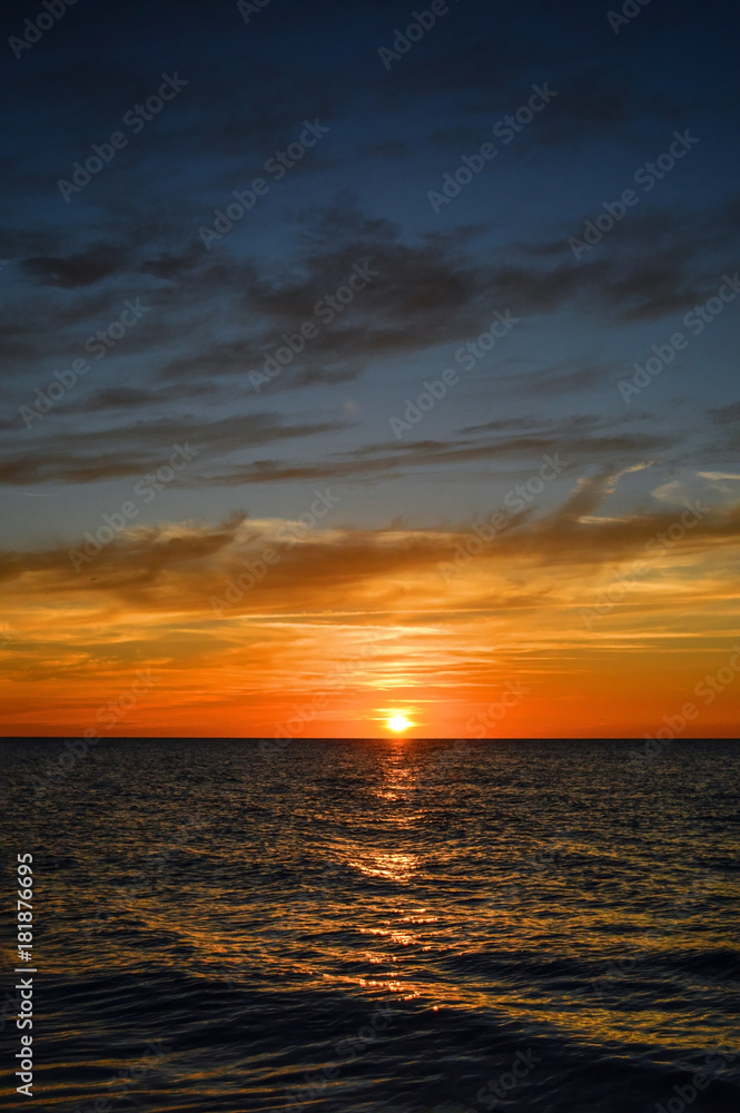 Fototapeta premium Sunset at Baltic Sea - Leba/Poland