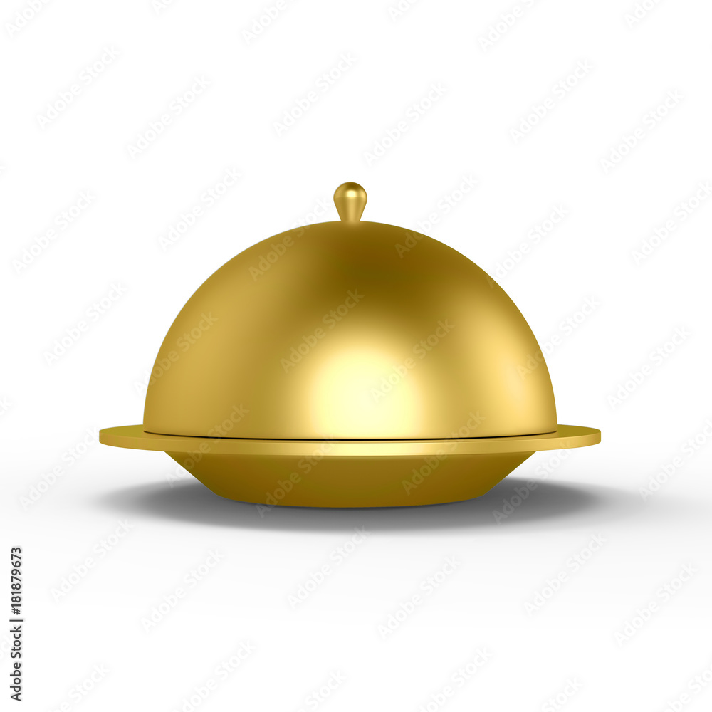 Fototapeta premium Restaurant cloche plate, 3d illustration
