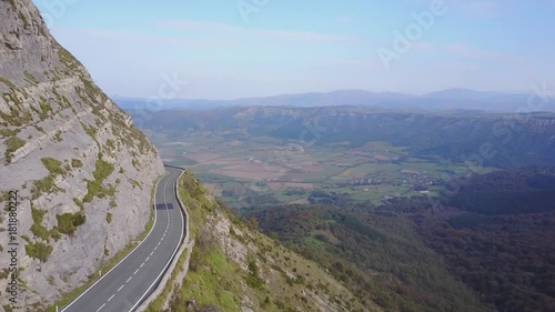 Aerial view of nice road in the mountains, Spain photo