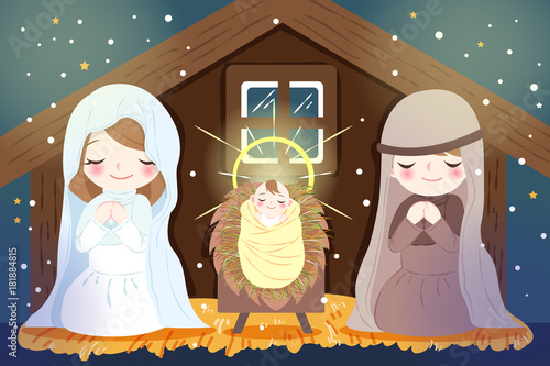 Christmas with baby Jesus