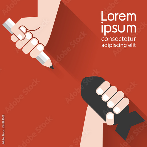 Vector illustration concept anti violence and terrorist in flat design 
