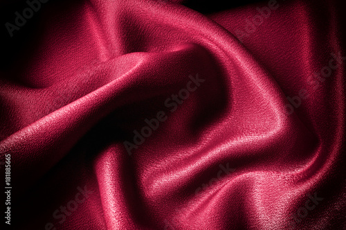 Texture, background. template. Silk fabric is colorful, This listing is for an exquisite and beautiful. BLEND dupioni silk fabric in red.  Crepe de Chine, stone-washed , solid color scarlet red, photo