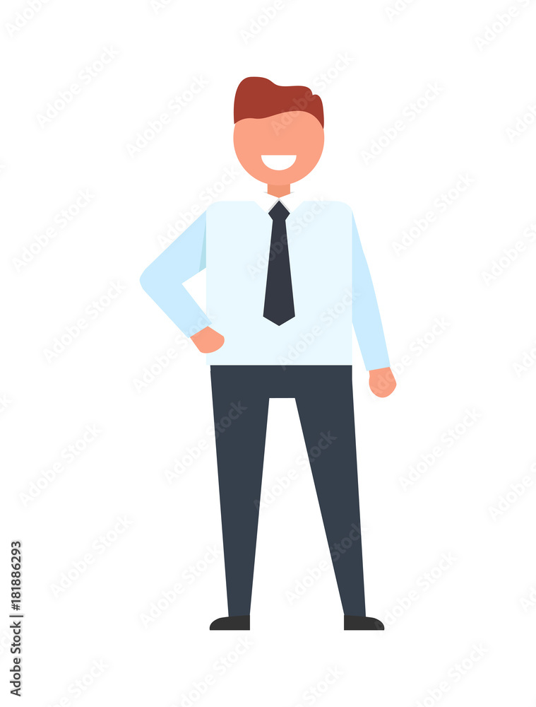 Confident Faceless Businessman in White T-shirt Confident Faceless Businessman in White T-shirt