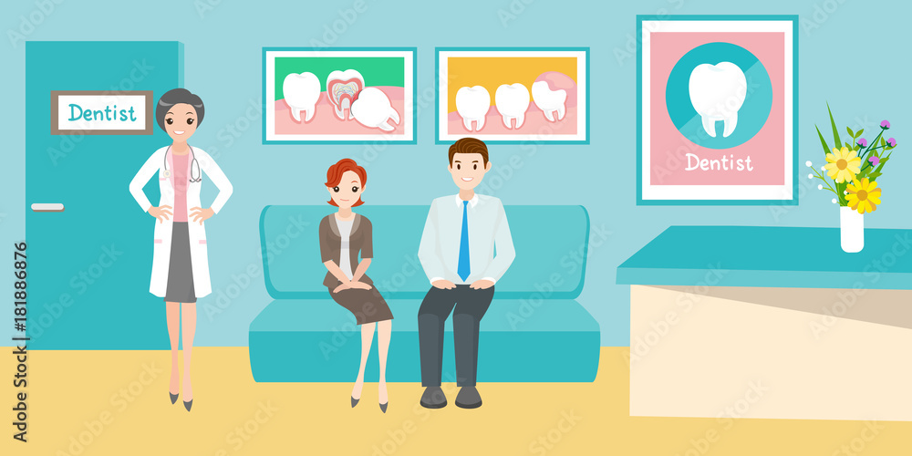 cartoon dentist with patient cartoon dentist with patient