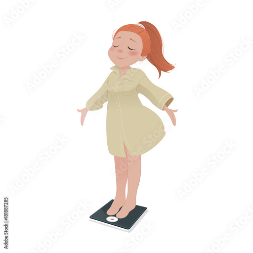 Cartoon woman is enjoy for loss weight, Vector illustration, Vector illustration, Concept with health care and medicine.