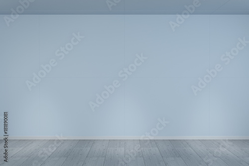 Empty wall in museum with lights 3D rendering © sdecoret