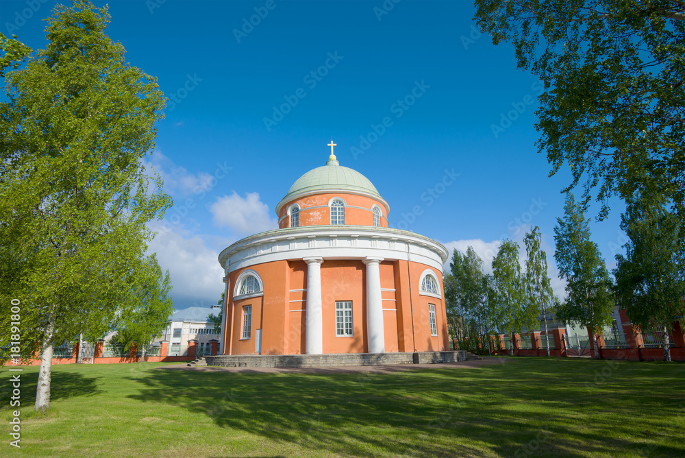 View of the Church of the Holy Apostles Peter and Paul on a sunny June day. Hamina, Finland