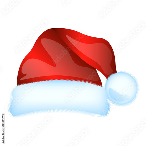 Red Santa Claus hat isolated photo