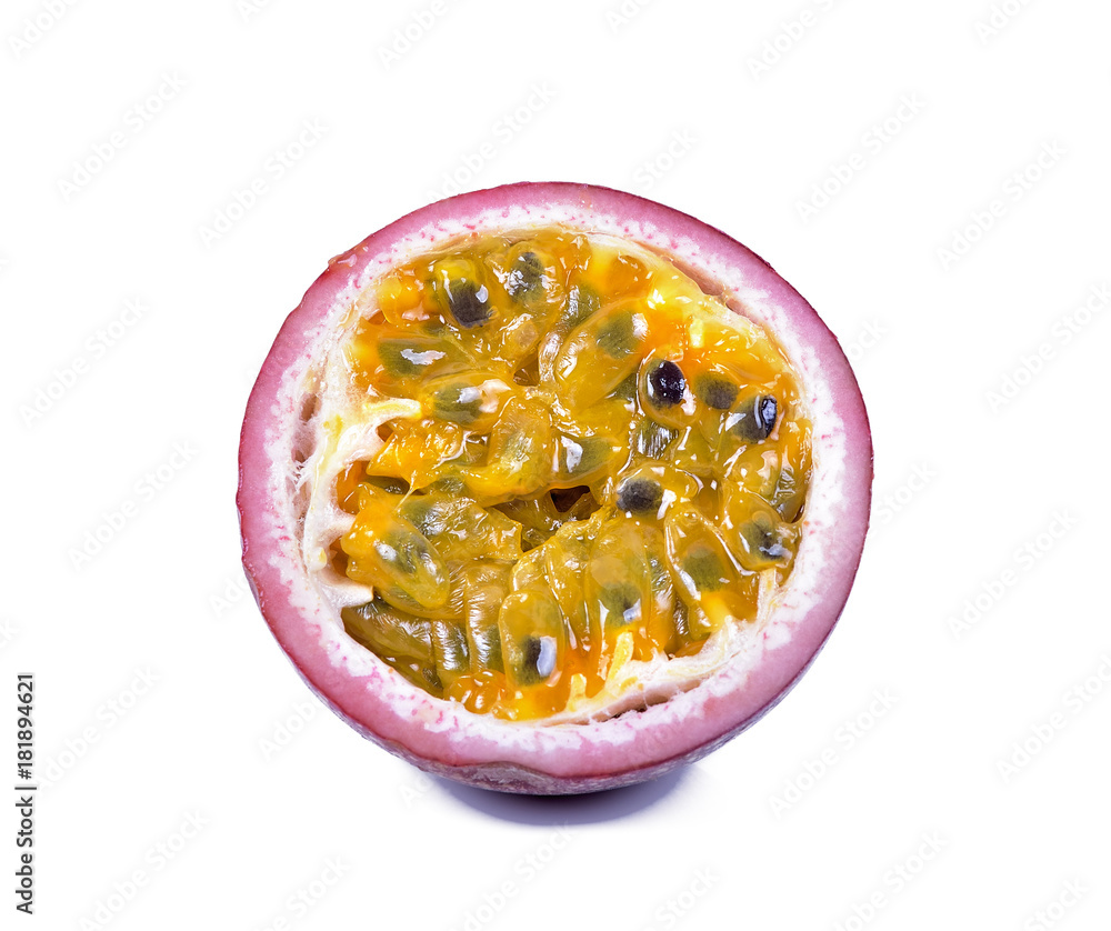 Passion fruit. Half isolated on white background Passion fruit. Half isolated on white background