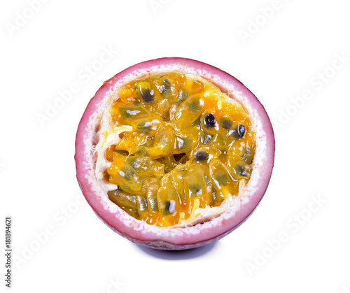 Passion fruit. Half isolated on white background