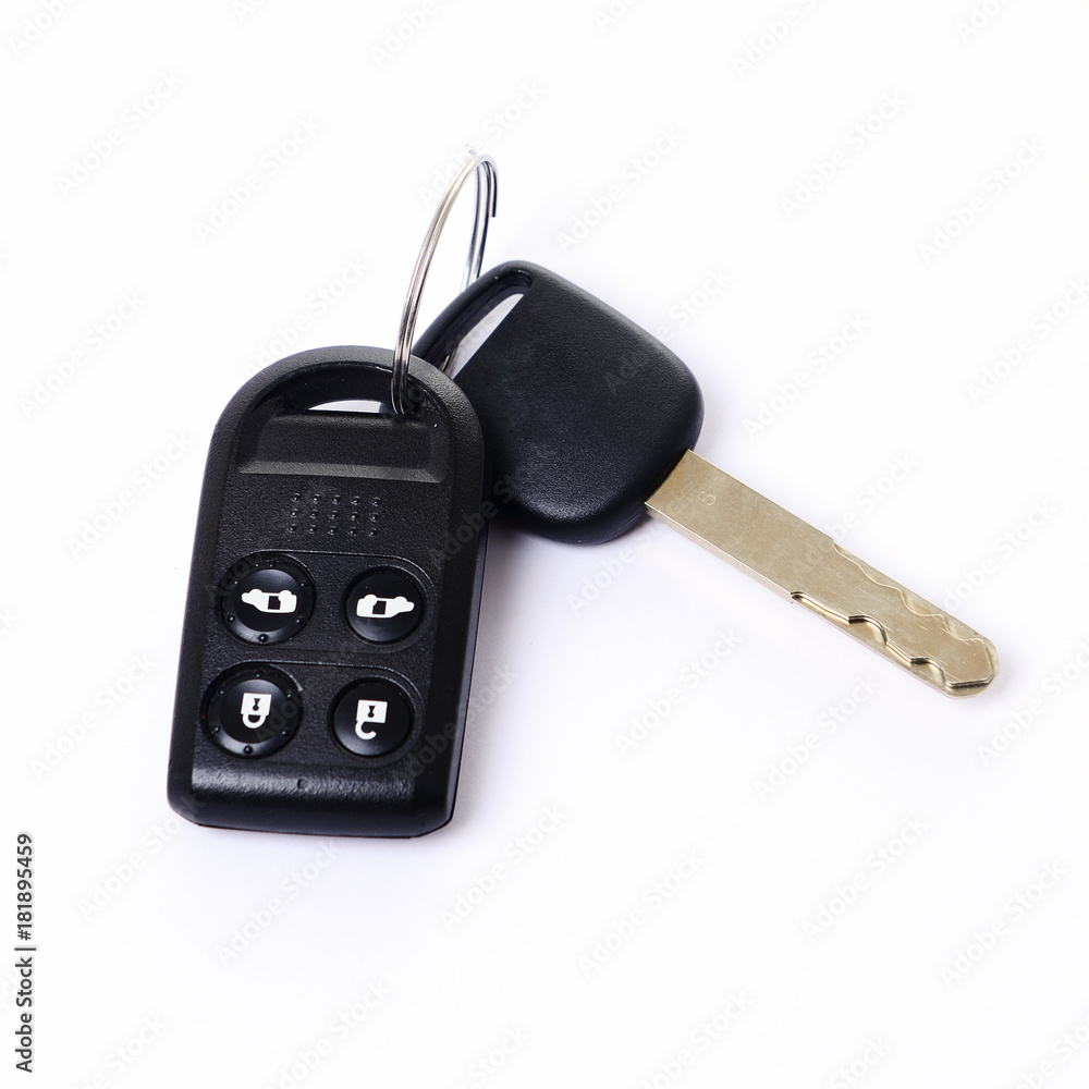 Car key with remote control on white background Car key with remote control on white background