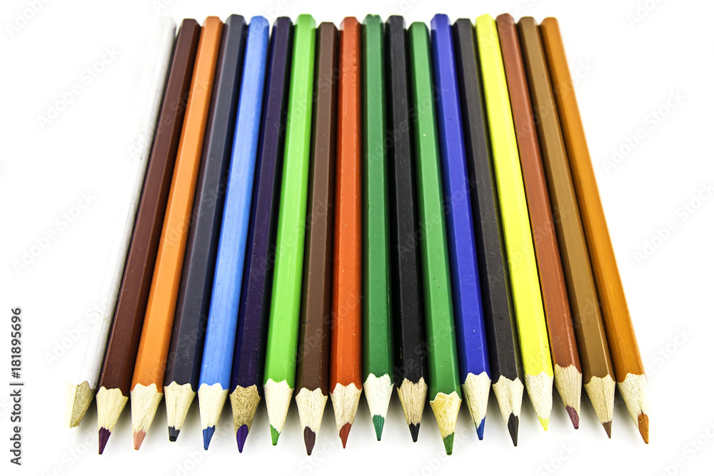 Colour pencils isolated on white background.Close up.Beautiful color pencils.Color pencils for drawing. Colour pencils isolated on white background.Close up.Beautiful color pencils.Color pencils for drawing.