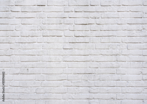 horizontal part of white painted brick wall