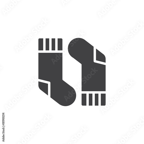 Christmas winter socks icon vector, filled flat sign, solid pictogram isolated on white. Symbol, logo illustration.