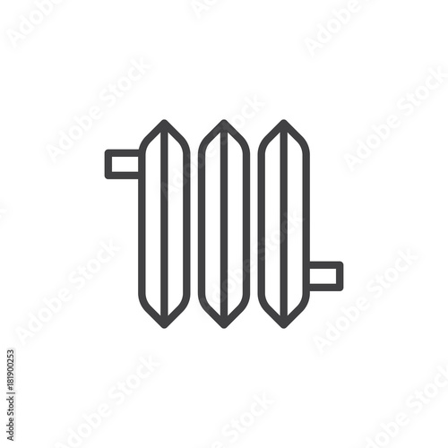 Radiator line icon  outline vector sign  linear style pictogram isolated on white. Symbol  logo illustration. Editable stroke