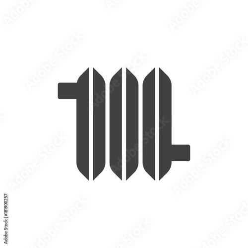 Radiator icon vector, filled flat sign, solid pictogram isolated on white. Symbol, logo illustration.