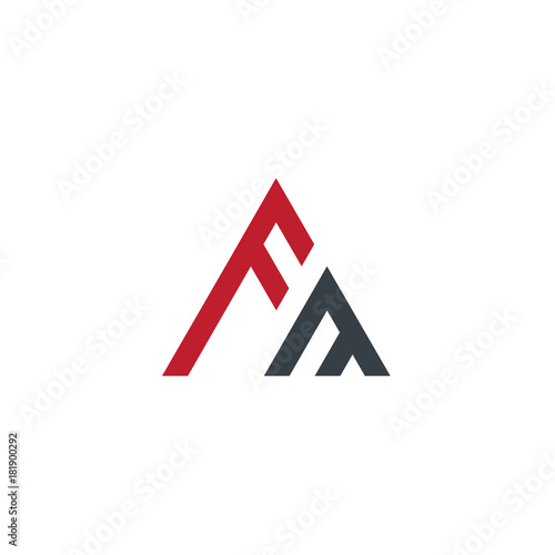 Initial Letter FM Linked Triangle Design Logo