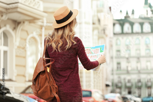 Young female tourist with m...