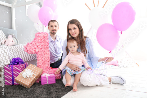 Young family and cute baby ...