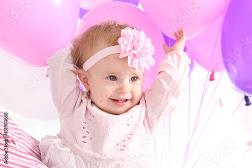 Cute baby on birthday party...