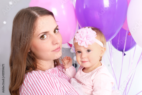 Young mother and cute baby ...