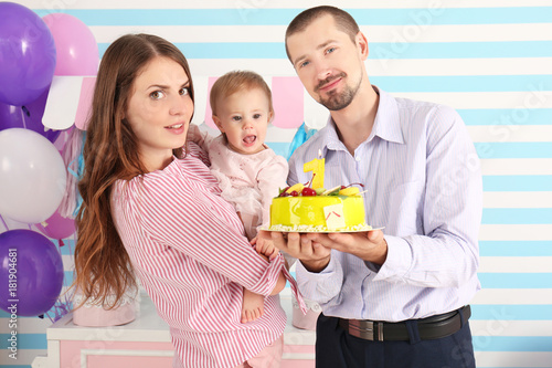 Young family and cute baby ...