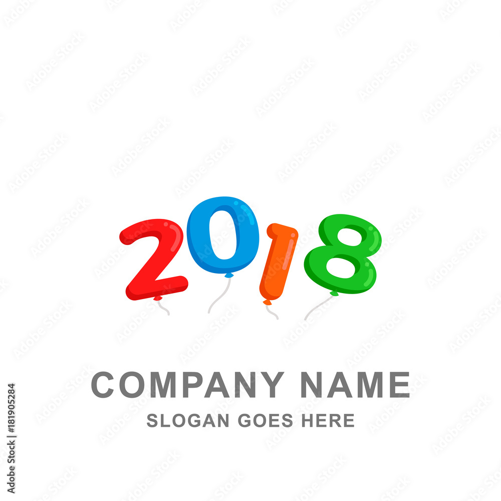 2018 New Year Calendar Balloon Vector Logo 2018 New Year Calendar Balloon Vector Logo