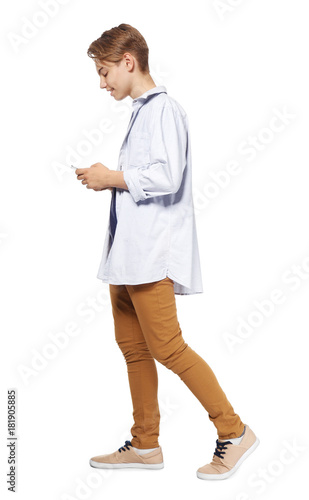 Teenager boy with mobile ph...