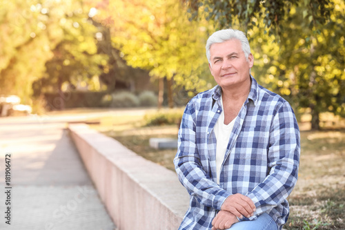 Handsome mature man in park