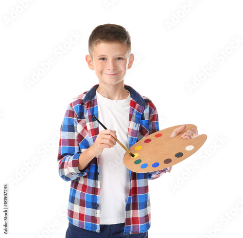Cute little boy with palett...