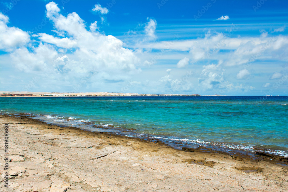 Landscape of sandy beach in Egypt Landscape of sandy beach in Egypt