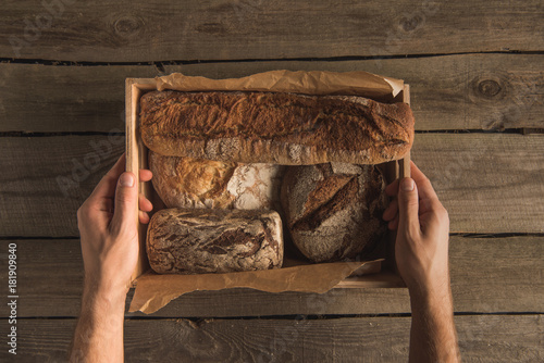 variety of fresh homemade bread photo