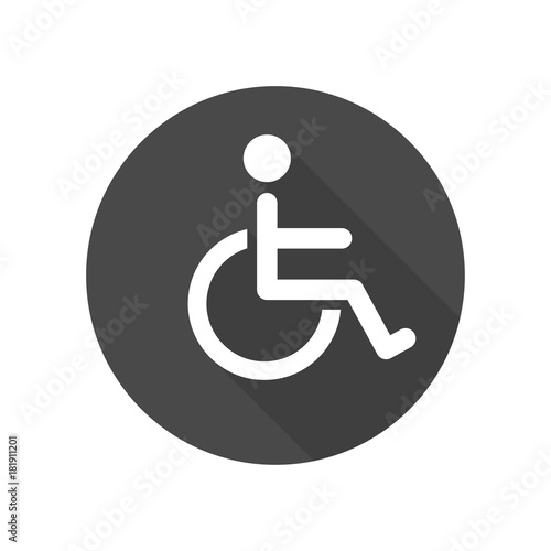 Disabled sign illustration. Dark gray icon on transparent background.