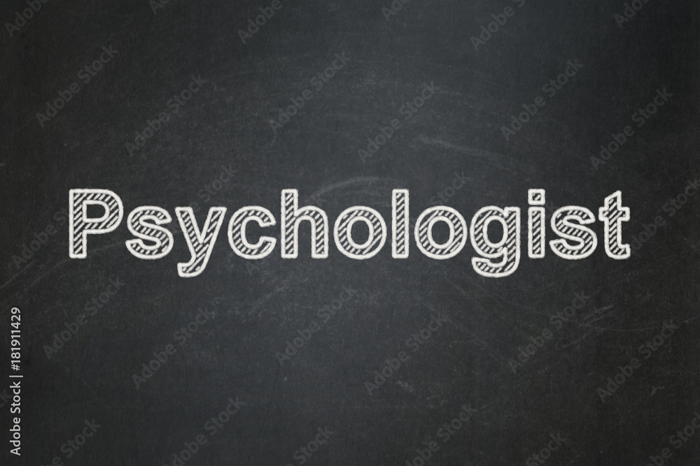 Obraz premium Healthcare concept: text Psychologist on Black chalkboard background