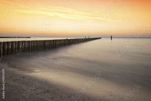 Sunset at Baltic Sea beach
