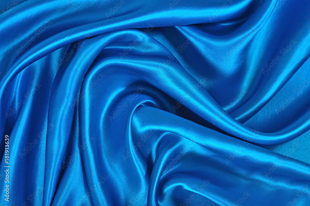 Natural blue satin fabric texture background Natural blue satin fabric texture background