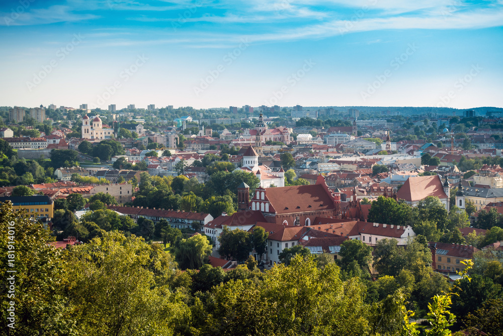 view of downtown in Vilnius city, Lithuanian
