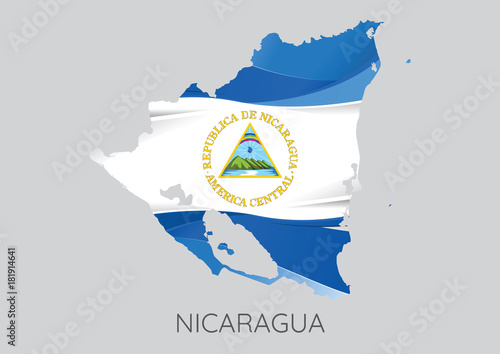 Canvas Print Map of Nicaragua