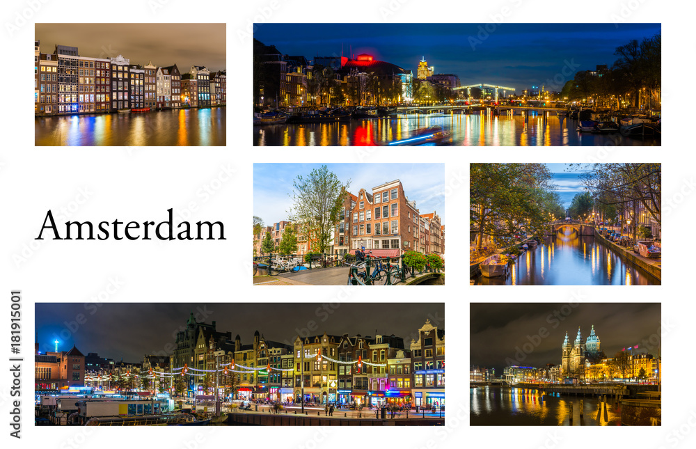Carte Postale d'Amsterdam, Hollande aux Pays-Bas Stock Photo | Adobe Stock