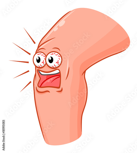 Cartoon screaming knee