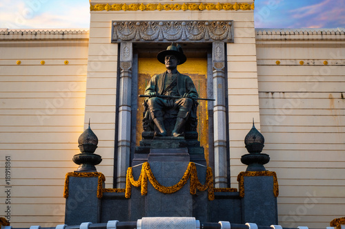 The Monument of King Phutthayotfa Chulalok or the King Rama I the First King of Chakri dynasty in Bangkok, Thailand photo