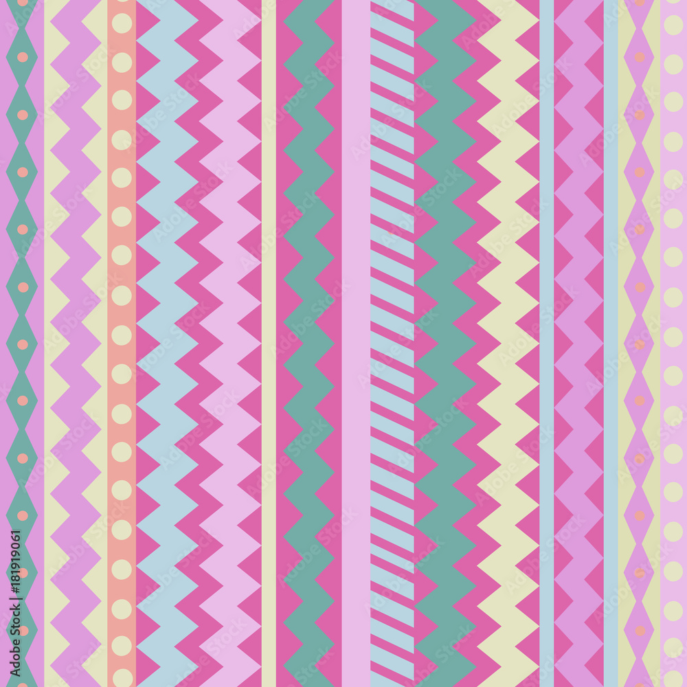 Geometric seamless pattern in candy colors, vector. Cute pattern in pastel  colors. Striped texture in candy colors. Good for baby products, gadgets,  packaging design, print on fabric, wallpaper Stock Vector | Adobe