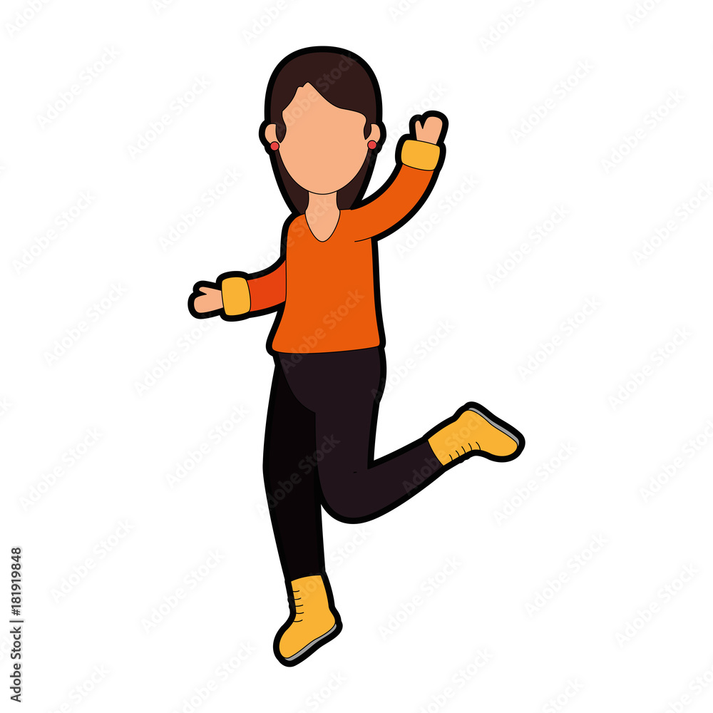 woman skating with winter clothes vector illustration design woman skating with winter clothes vector illustration design